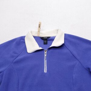 IZOD Long Sleeve Pullover Zip Up Jacket Womens Size Large L Purple White